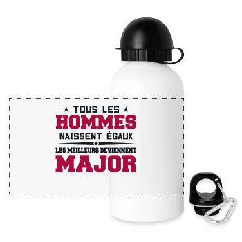 Grade major cadeau drôle militaire armée - Gourde panoramique avec couvercle 500 ml - blanc - Devant