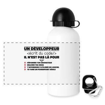 Un Développeur Écrit du Code Cadeau - Gourde panoramique avec couvercle 500 ml - blanc - Devant