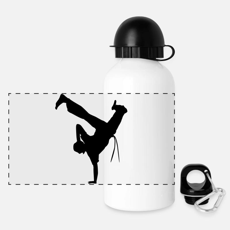 capoera - Panorama Trinkflasche mit Deckel 500 ml - Weiß