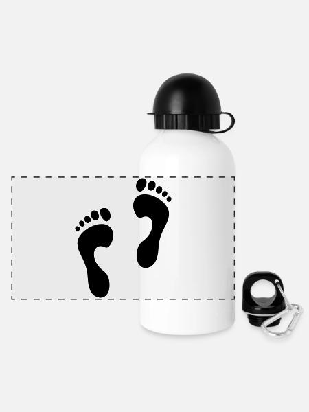 Footprints 2 - Panoramic Thermal Bottle with Lid 500 ml - white