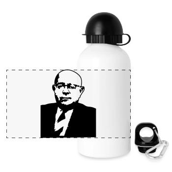 Theodor W. Adorno - Panoramic Thermal Bottle with Lid 500 ml - white - Front