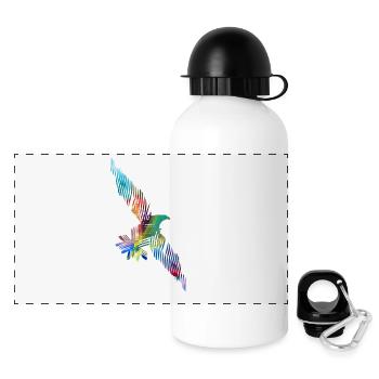 adler stencil bunt - Panorama Trinkflasche mit Deckel 500 ml - Weiß - Vorne