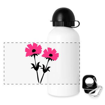 cosmos_flowers - Panoramic Thermal Bottle with Lid 500 ml - white - Front