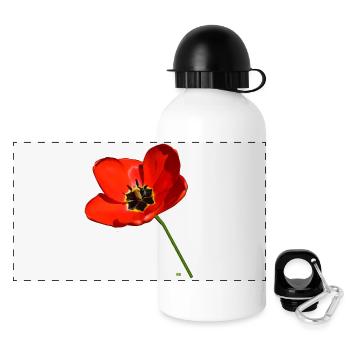 Red poppy seed - Panoramic Thermal Bottle with Lid 500 ml - white - Front