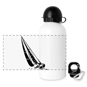segelboot - Panorama Trinkflasche mit Deckel 500 ml - Weiß - Vorne