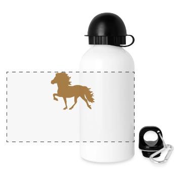 isländer - Panorama Trinkflasche mit Deckel 500 ml - Weiß - Vorne
