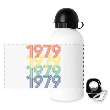 1979 Jahrgang 45. Geburtstag Männer Frauen 45 Jahre alt - Panorama Trinkflasche mit Deckel 500 ml - Weiß - Vorne