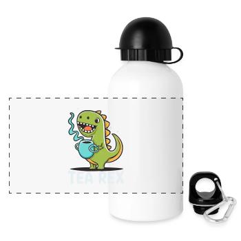 Drôle 'Tea Rex' pour les amateurs de thé - Gourde panoramique avec couvercle 500 ml - blanc - Devant