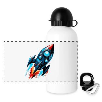 Rocket Man Lancement de fusée - Gourde panoramique avec couvercle 500 ml - blanc - Devant