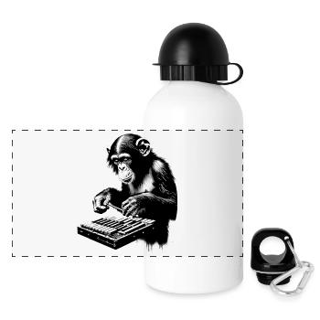 Monkey Orchestra Xylophone Street Art Banksy Style - Panoramic Thermal Bottle with Lid 500 ml - white - Front