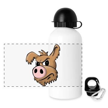 Pig dog skeptical - Panoramic Thermal Bottle with Lid 500 ml - white - Front