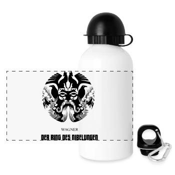 The Ring of the Nibelung - Panoramic Thermal Bottle with Lid 500 ml - white - Front