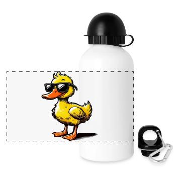 Bande dessinée de canard - Gourde panoramique avec couvercle 500 ml - blanc - Devant