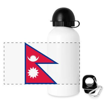 Nepal - Panorama Trinkflasche mit Deckel 500 ml - Weiß - Vorne