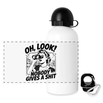 Nobody Cares - Panorama Trinkflasche mit Deckel 500 ml - Weiß - Vorne