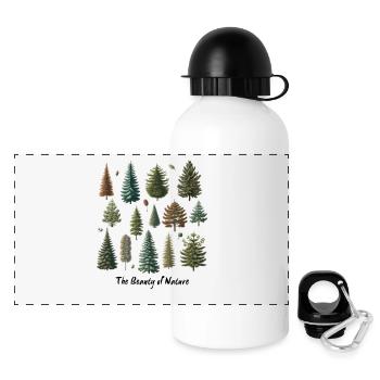 The Beauty of Nature Trees and Fruits in the Old - Panoramic Thermal Bottle with Lid 500 ml - white - Front