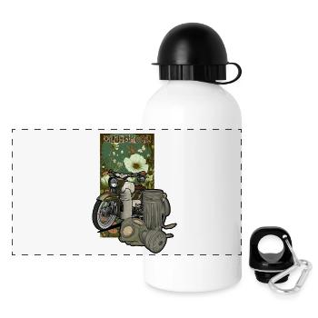 S51 (grün) // Illustration - Panorama Trinkflasche mit Deckel 500 ml - Weiß - Vorne