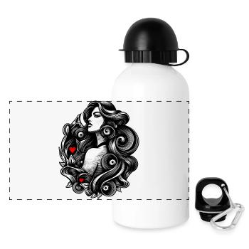 Lady 2 Hearts - Panoramic Thermal Bottle with Lid 500 ml - white - Front