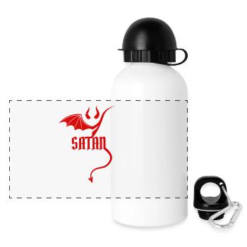 Engel Teufel Teufel gut böse Witz - Panorama Trinkflasche mit Deckel 500 ml - Weiß - Vorne