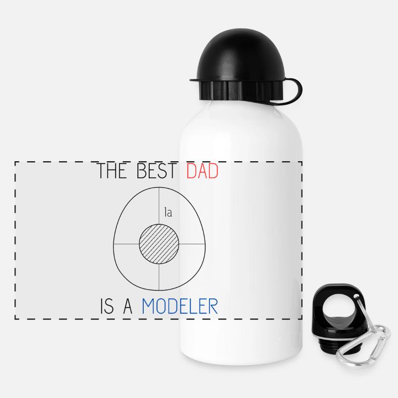 The Best Dad is a Modeler - Cardboard Modeling - Panoramic Thermal Bottle with Lid 500 ml - white
