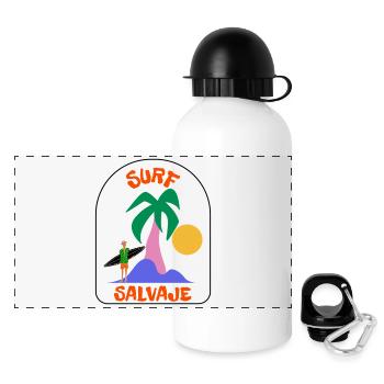Surf Salvaje Palm Sunset - Panoramic Thermal Bottle with Lid 500 ml - white - Front