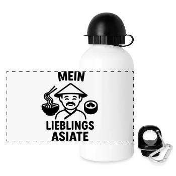 Favorite Asian food - Panoramic Thermal Bottle with Lid 500 ml - white - Front