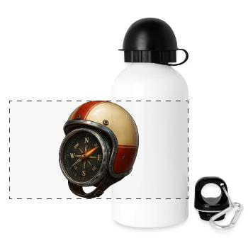 Helm_mit_Kompass - Panoramic Thermal Bottle with Lid 500 ml - white - Front