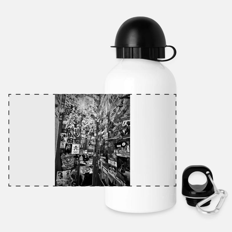 Wall of Stickers  - Panorama Trinkflasche mit Deckel 500 ml - Weiß
