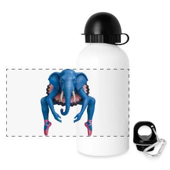 BALLERINA-ELEFANT – Tiere - Panorama Trinkflasche mit Deckel 500 ml - Weiß - Vorne