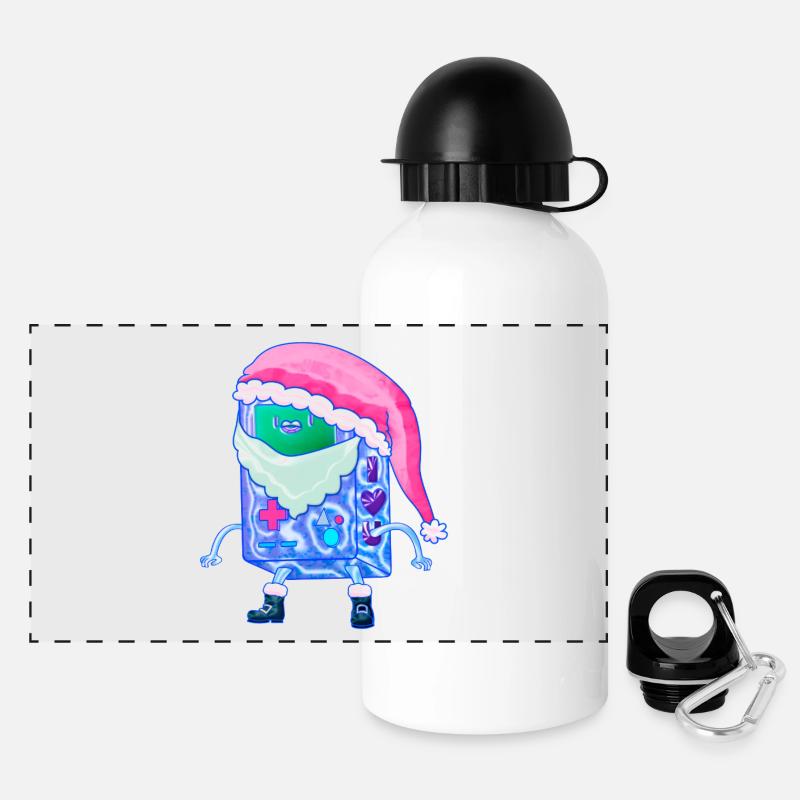 Christmas Game Console Kawaii Robot Santa - Panoramic Thermal Bottle with Lid 500 ml - white