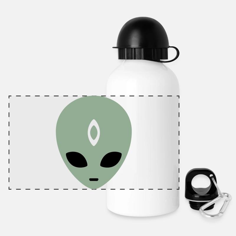 Alien Head Third Eye (three colours) - Panoramic Thermal Bottle with Lid 500 ml - white