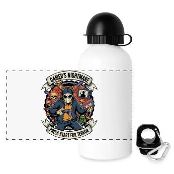 Gamer Press Start Terror - Panoramic Thermal Bottle with Lid 500 ml - white - Front