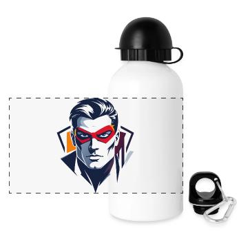 Héros Portrait Personnage de super-héros de la bande dessinée Red Mask - Gourde panoramique avec couvercle 500 ml - blanc - Devant