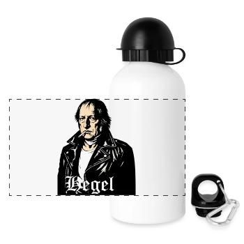 Hegel Philosopher Rebel Portrait - Panoramic Thermal Bottle with Lid 500 ml - white - Front