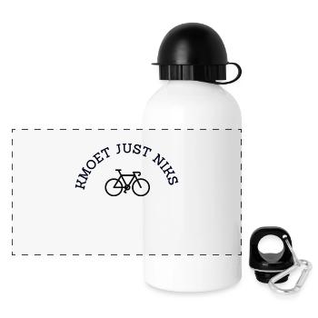Kmoet just nothing, Dialecte anversois Chemises - Gourde panoramique avec couvercle 500 ml - blanc - Devant
