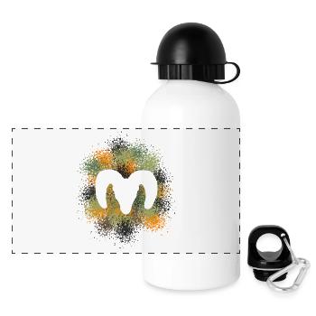 Dickhornschaf Jäger - Panorama Trinkflasche mit Deckel 500 ml - Weiß - Vorne