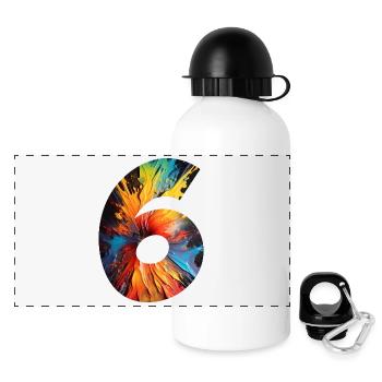 NUMÉRO 6 ANS 6E ANNIVERSAIRE - Gourde panoramique avec couvercle 500 ml - blanc - Devant