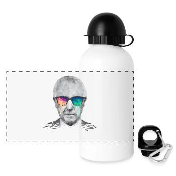 Albert Hofmann - Psychedelic Polygon Portrait - Panorama Trinkflasche mit Deckel 500 ml - Weiß - Vorne