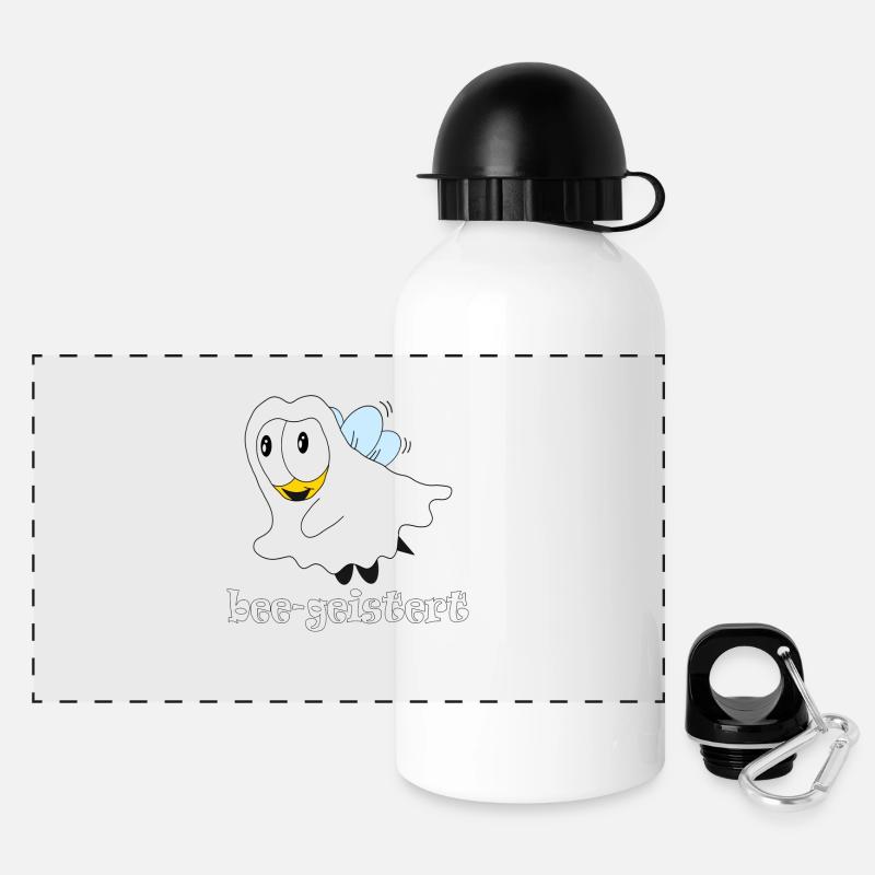 bee geistert - Panorama Trinkflasche mit Deckel 500 ml - Weiß
