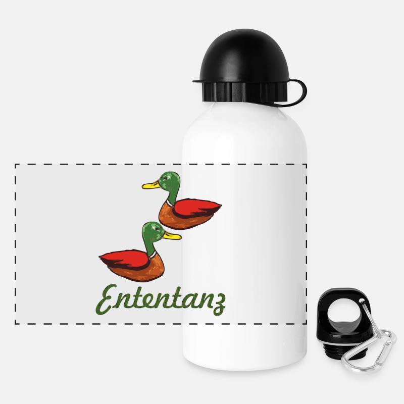 ententanz - Panorama Trinkflasche mit Deckel 500 ml - Weiß
