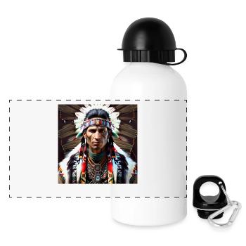 Native American Tribe Chieftain - Panoramic Thermal Bottle with Lid 500 ml - white - Front