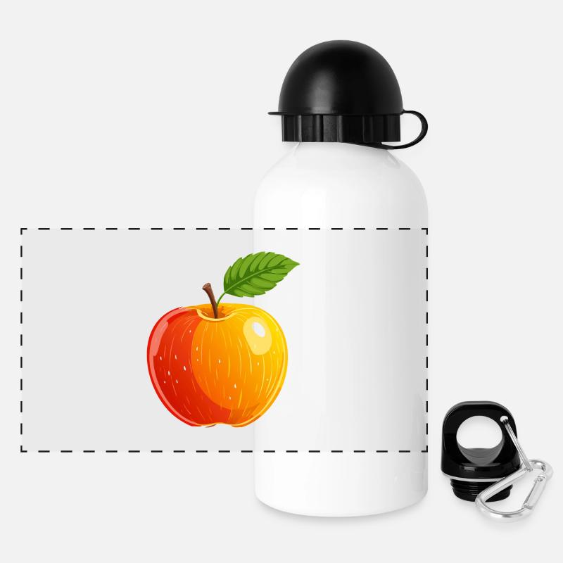 Apple Apple Fruit Fruit Fruits Drawing - Panoramic Thermal Bottle with Lid 500 ml - white