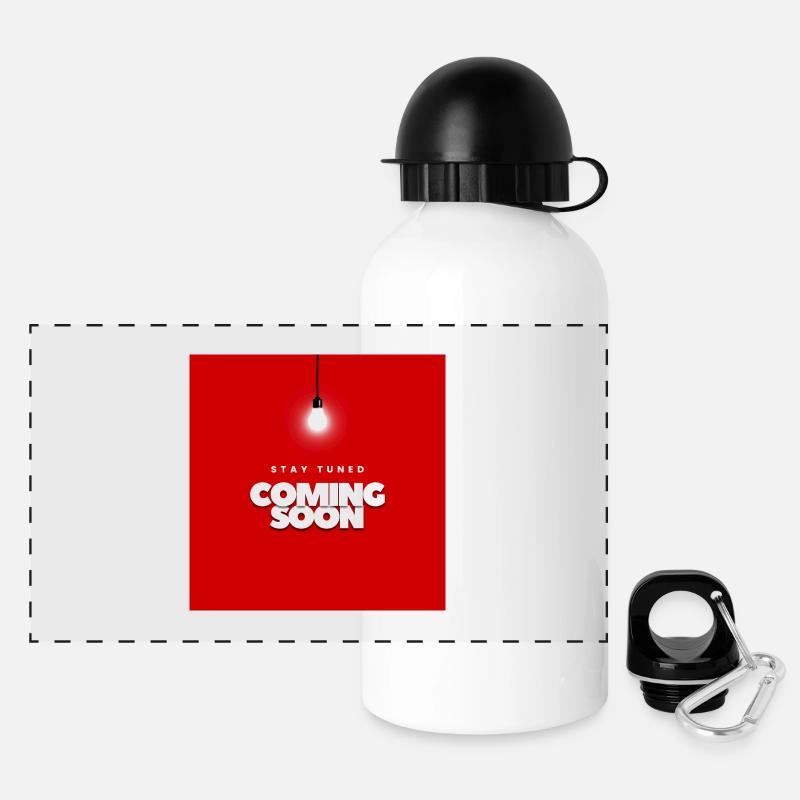 Conception d’annonce d’attente rouge audacieuse - Gourde panoramique avec couvercle 500 ml - blanc