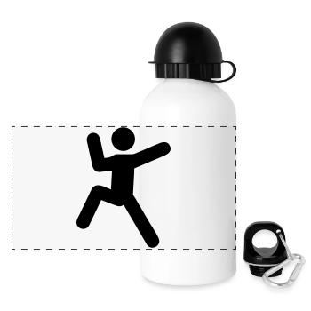 klettern - Panorama Trinkflasche mit Deckel 500 ml - Weiß - Vorne