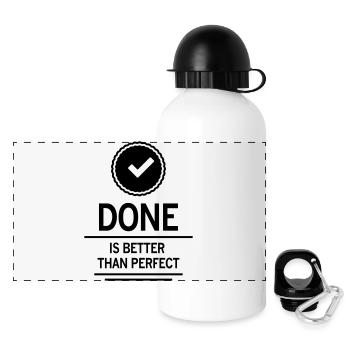 done is better than perfect erledigt - Panorama Trinkflasche mit Deckel 500 ml - Weiß - Vorne