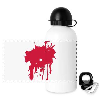 blutfleck für Schürze - Panorama Trinkflasche mit Deckel 500 ml - Weiß - Vorne
