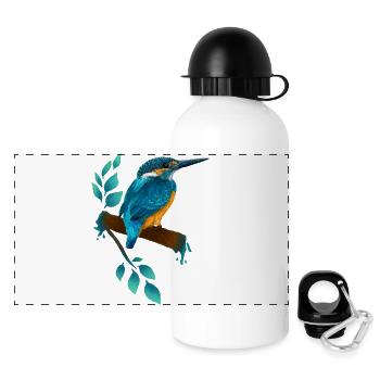 Eisvogel - Panorama Trinkflasche mit Deckel 500 ml - Weiß - Vorne