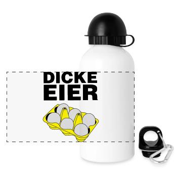 Dicke Eier - Panorama Trinkflasche mit Deckel 500 ml - Weiß - Vorne