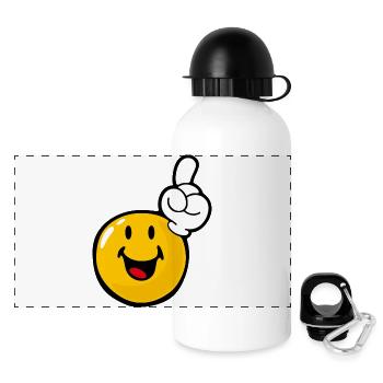 Smiley Eager - Gourde panoramique avec couvercle 500 ml - blanc - Devant