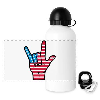 hand_usa - Gourde panoramique avec couvercle 500 ml - blanc - Devant